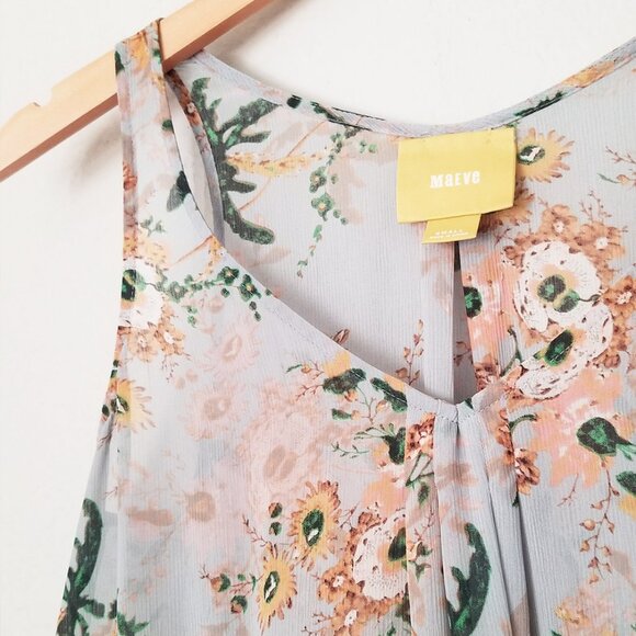 Anthropologie Maeve Magda Ruffle Floral Tunic Tank S Romantic Fairy Sheer $98 - Picture 5 of 15